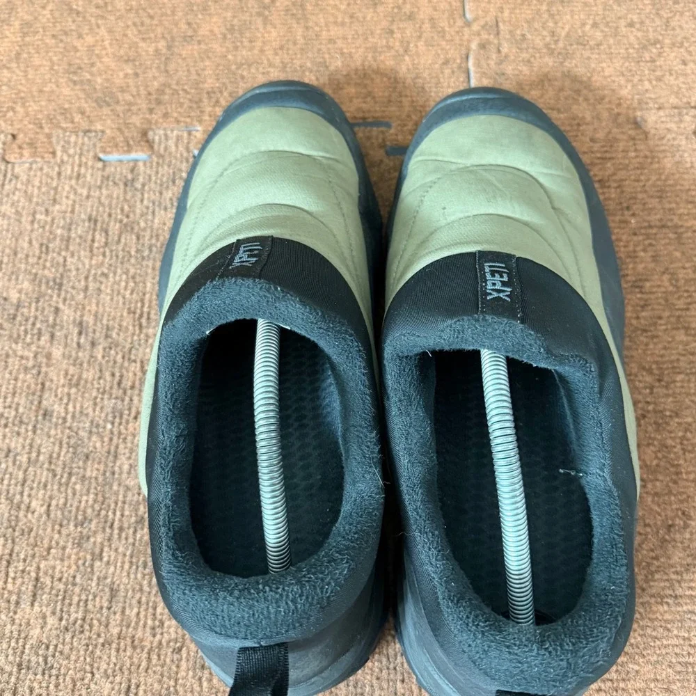 XPETI Mens Thermator Slip On Hiking Shoes Waterproof Insulated Olive Black sz 11